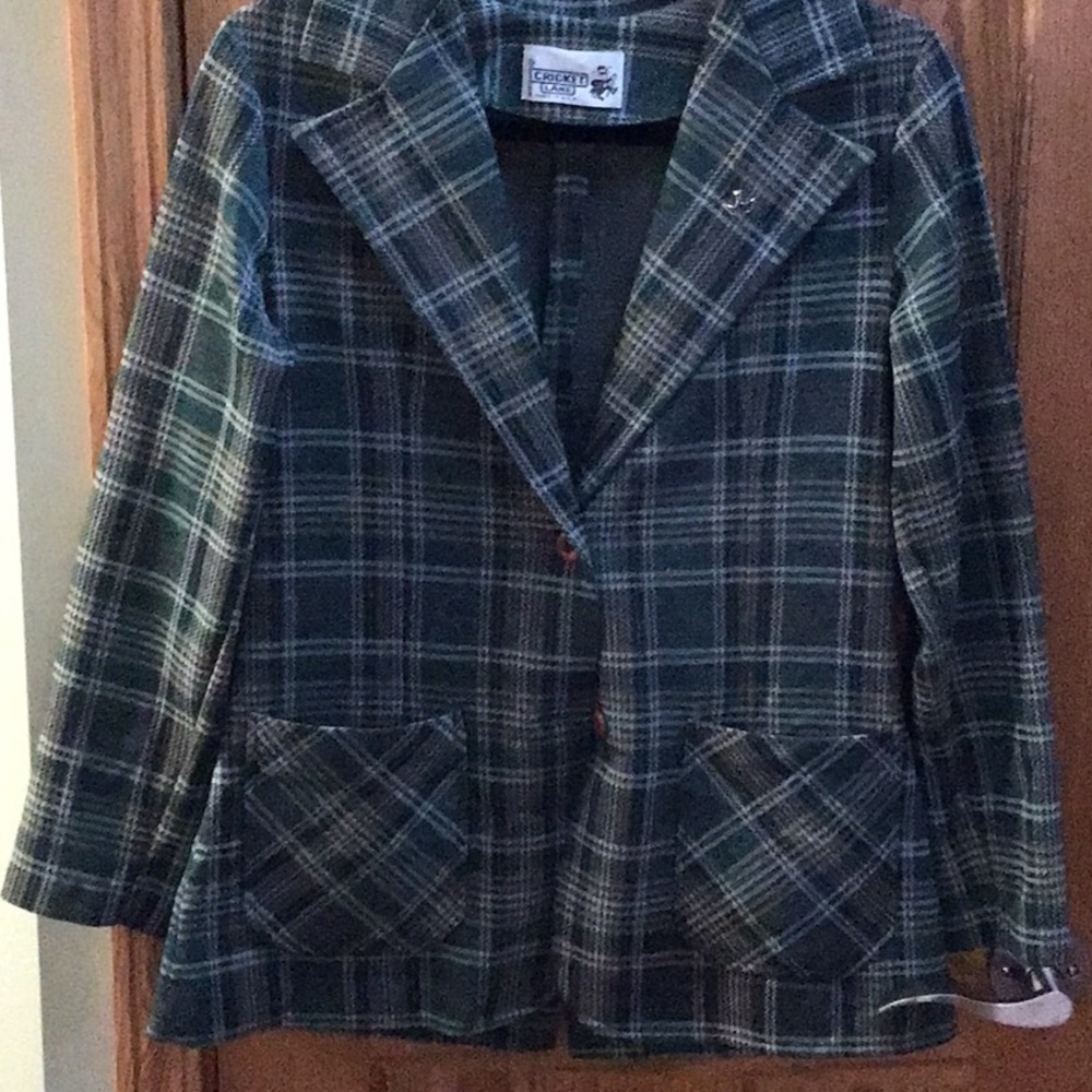 Vintage green plaid jacket Irish style
